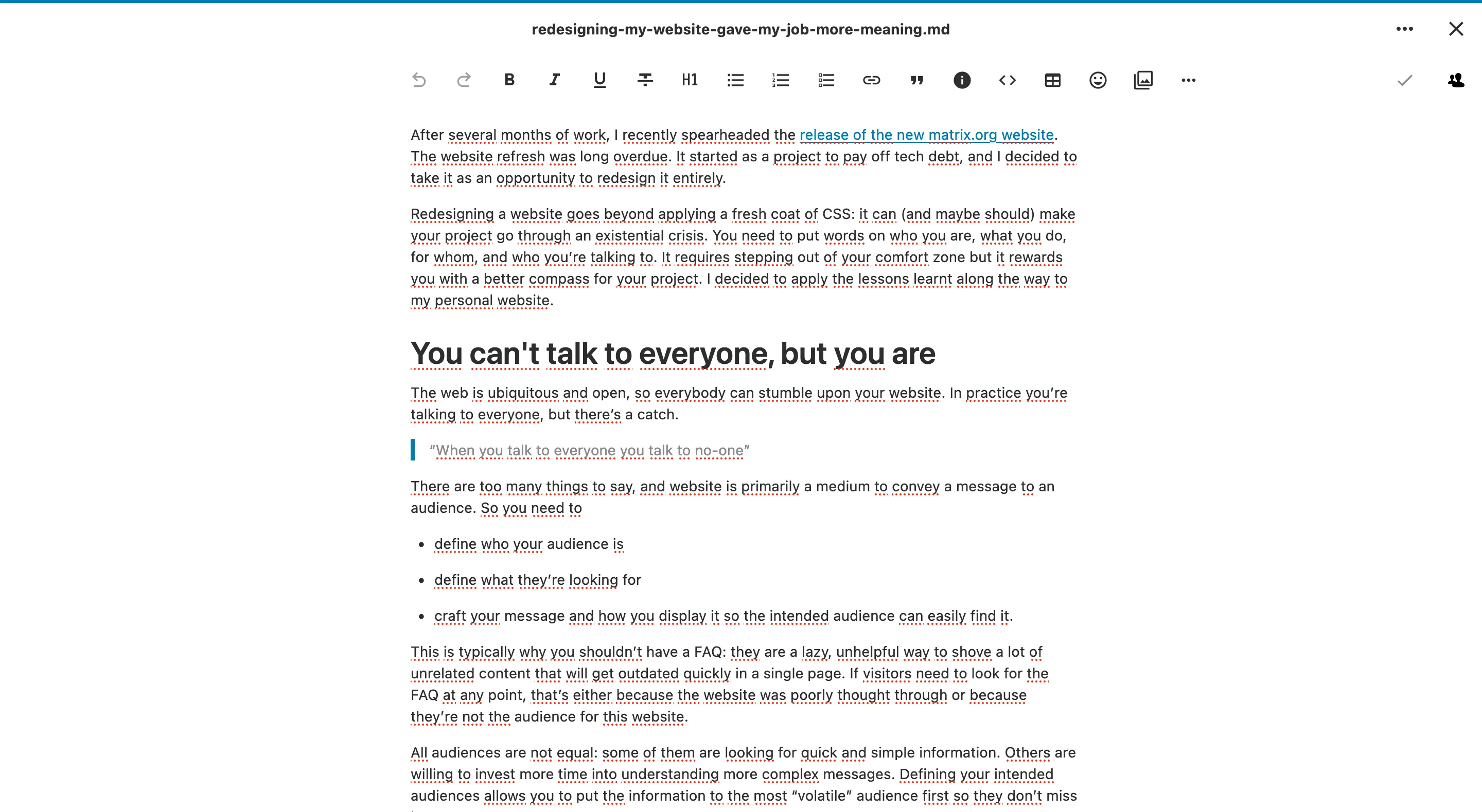 A screenshot of the Rich Text Editor app on Nextcloud